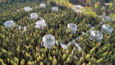 The Marcell Experimental Forest in northern Minnesota. Scientists are simulating different climates in these glass chambers to better understand how boreal forests will respond to rising temperatures.