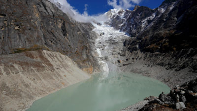 Sabai Tsho Lake, formed by the melting of Sabai Glacier in Nepal.