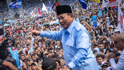 Prabowo Subianto at a campaign rally in Jakarta in February.