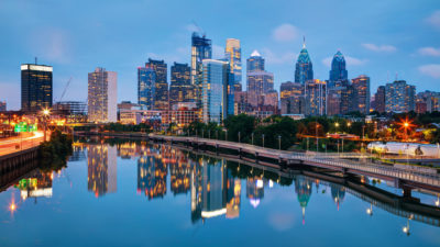 Center City Philadelphia, viewed from the Schuylkill River.