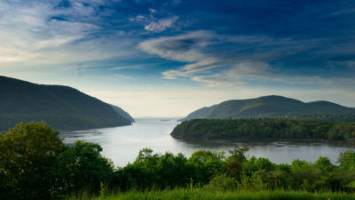 The Clean Water Act of 1972 led to a major cleanup of the Hudson River, seen here from West Point, New York.
