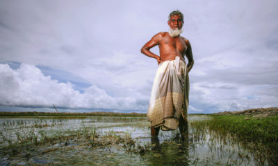 Farmer Abdul Majed was forced to switch from growing rice to raising shrimp after saltwater intruded into his paddies in Khulna, Bangladesh. 