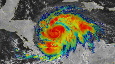 Infrared satellite image of Hurricane Iota on November 15.