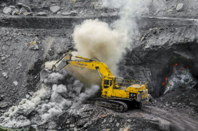 The Jharia Coal mine in Jharkhand, India. 