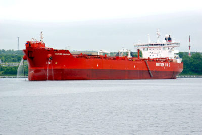 The oil tanker Heather Knutsen in Halifax Harbour, Nova Scotia, Canada.