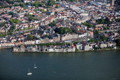 The vulnerability of Dordrecht, the Netherlands, is seen in this photo. The city is protected by the Maeslant Barrier, but could be threatened in the future by rising sea levels.