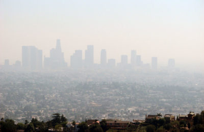 Smog over downtown Los Angeles.