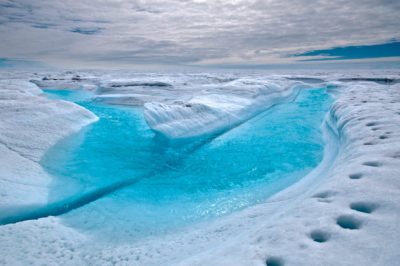 A stream of meltwater in Greenland.