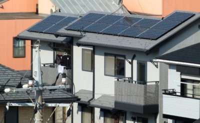 A rooftop solar installation in Yokohama, near Tokyo.