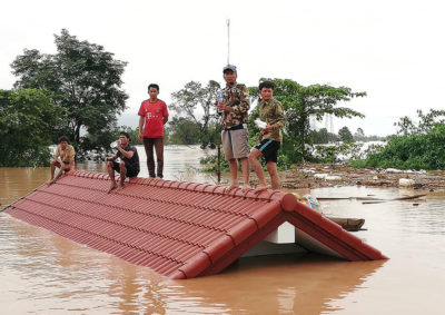 A dam under construction in southeastern Laos collapsed in July, displacing thousands of people living downstream.