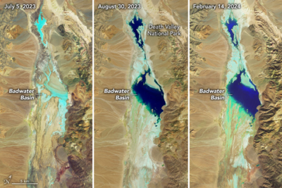 Satellite images of Badwater Basin.