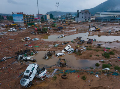 Flood damage in Gongyi, Henan Province, China, last month. 