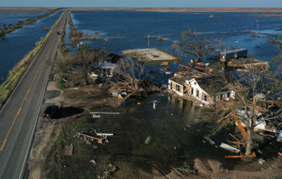 Damage from Hurricane Delta in Cameron Parish, Louisiana in October 2020.
