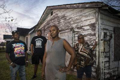 Residents of Houston's Fifth Ward who have lost friends or loved ones to cancer. The neighborhood has seen a high incidence of cancers associated with creosote, a contaminant found in a nearby rail yard.