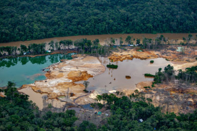 Illegal mining on Yanomami land in the Brazilian Amazon.