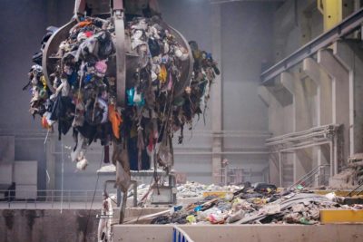 Garbage headed to an incinerator's oven in Helsinki, Finland. 