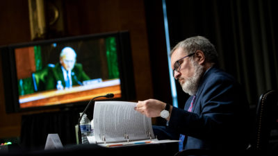 EPA Administrator Andrew Wheeler at a Senate hearing on May 20 at which he was questioned about easing enforcement during the Covid-19 pandemic.
