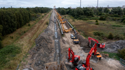 A pipeline under construction this month that will carry natural gas from a new liquified natural gas terminal in Wilhelmshaven, Germany.