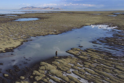 Low water levels on the Great Salt Lake in September 2022.