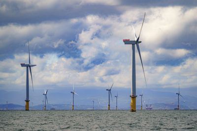 The Gwynt y Môr wind farm, off the coast of North Wales.