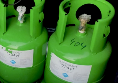 An illegally traded refrigerant mislabeled as a safer alternative.