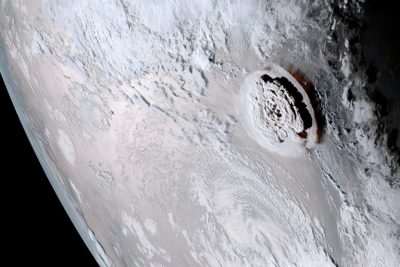 The January 2022 eruption of the underwater Hunga Tonga-Hunga Ha'apai volcano produced water vapor that could have had a warming effect.