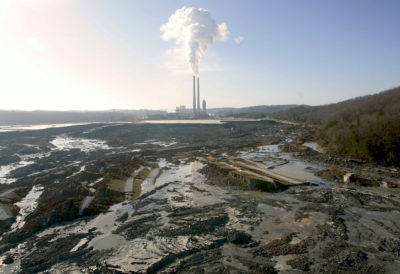 The aftermath of the 2008 coal ash spill at the Kingston Fossil Plant in Roane County, Tennessee.