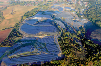 The Krughütte Solar Park, a 29-megawatt solar project built on a former copper mine in Eisleben, Germany.