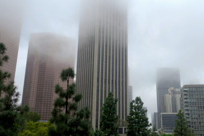 Downtown LA on a cloudy day.