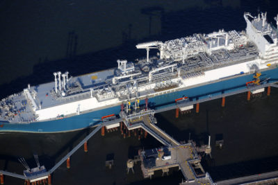 An liquefied natural gas terminal in Wilhelmshaven, Germany.