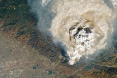 Clouds form from the smoke generated by the Line Fire, September 9, 2024.