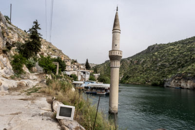 Parts of Çekem, Turkey, which sits on the Euphrates River, were submerged after the Birecik Dam was opened in 2000.