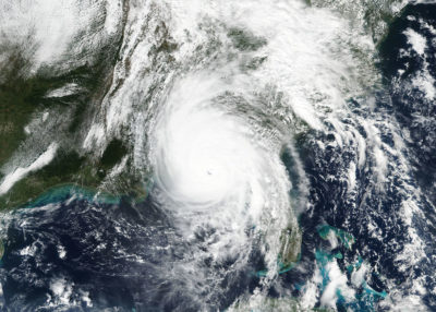 A view of Hurricane Michael after it made landfall in the Florida panhandle on October 10, 2018.