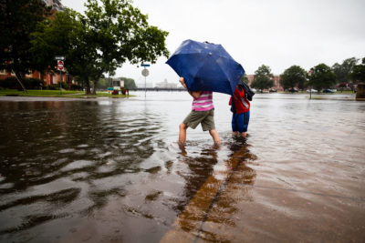 High-tide flooding overflowed streets in Norfolk, Virginia in July 2017. 