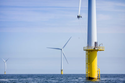 The Egmond aan Zee wind farm built off the Dutch North Sea coast.