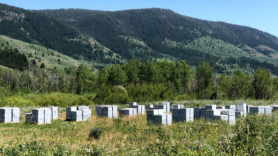 Dennis Cox moves 592 hives into national forests in Utah each summer, including these in Uinta-Wasatch-Cache National Forest.