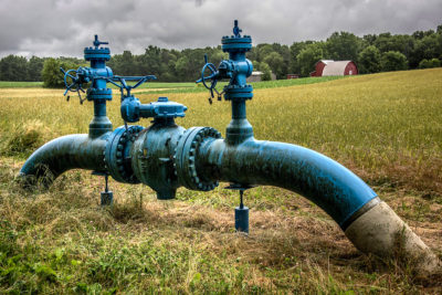 A "pig launcher," used for maintaining gas pipelines, in New Wilmington Township, Pennsylvania.
