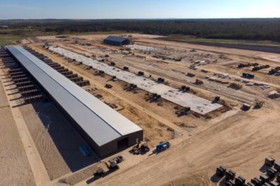 Riot Blockchain's Bitcoin mining facility in Rockdale, Texas under construction in 2021.