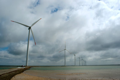 The Rønland offshore wind farm in Limfjorden, Denmark.