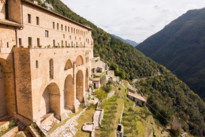 Sacro Speco, a Benedictine monastery and sacred natural site in Subiaco, Italy.
