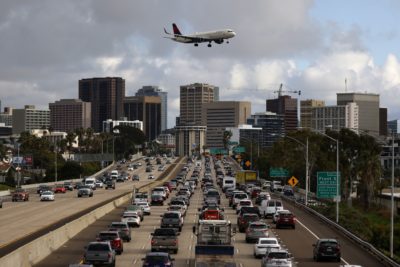 The 5 Freeway near San Diego International Airport.

