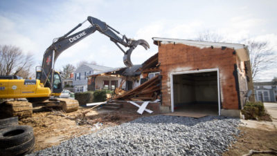 A home in Sayreville, New Jersey being demolished in 2014 as part of the state's Blue Acres buyout program.