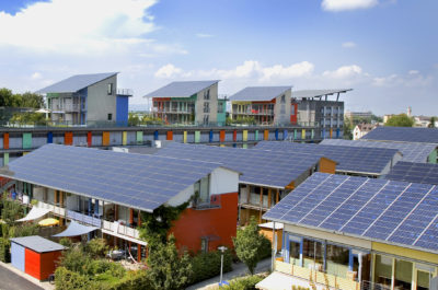 Rooftop solar installations in Freiburg, Germany.