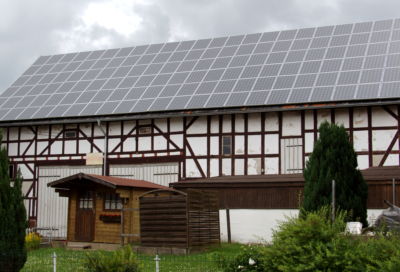 A rooftop solar array in Alsfeld, Germany.