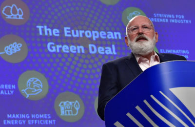 Frans Timmermans, formerly the vice president of the European Commission talks and chief architect of the Green Deal, at a press conference, September 17, 2020.