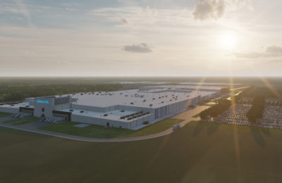 A rendering of the new battery plant planned for Lansing, Michigan.