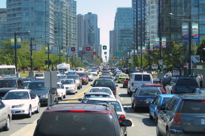 Traffic in Vancouver.
