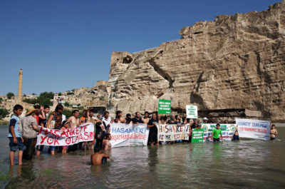 Activists have been protesting the construction of the Ilisu Dam for decades, staging events like this one in Hasankeyf in 2011.