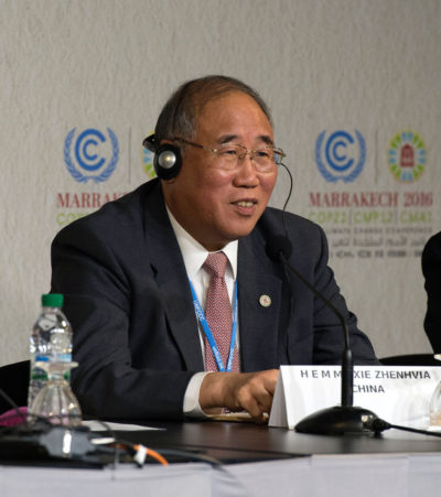 Xie Zhenhua, China's special representative for climate change, at COP22 in Marrakech.