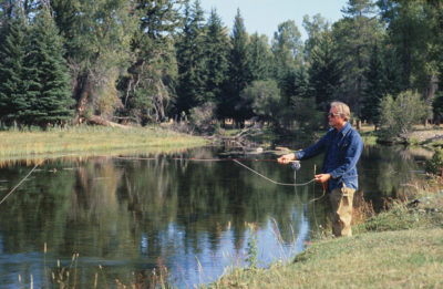 Carter fly fishing near Moose, Wyoming in August 1978.